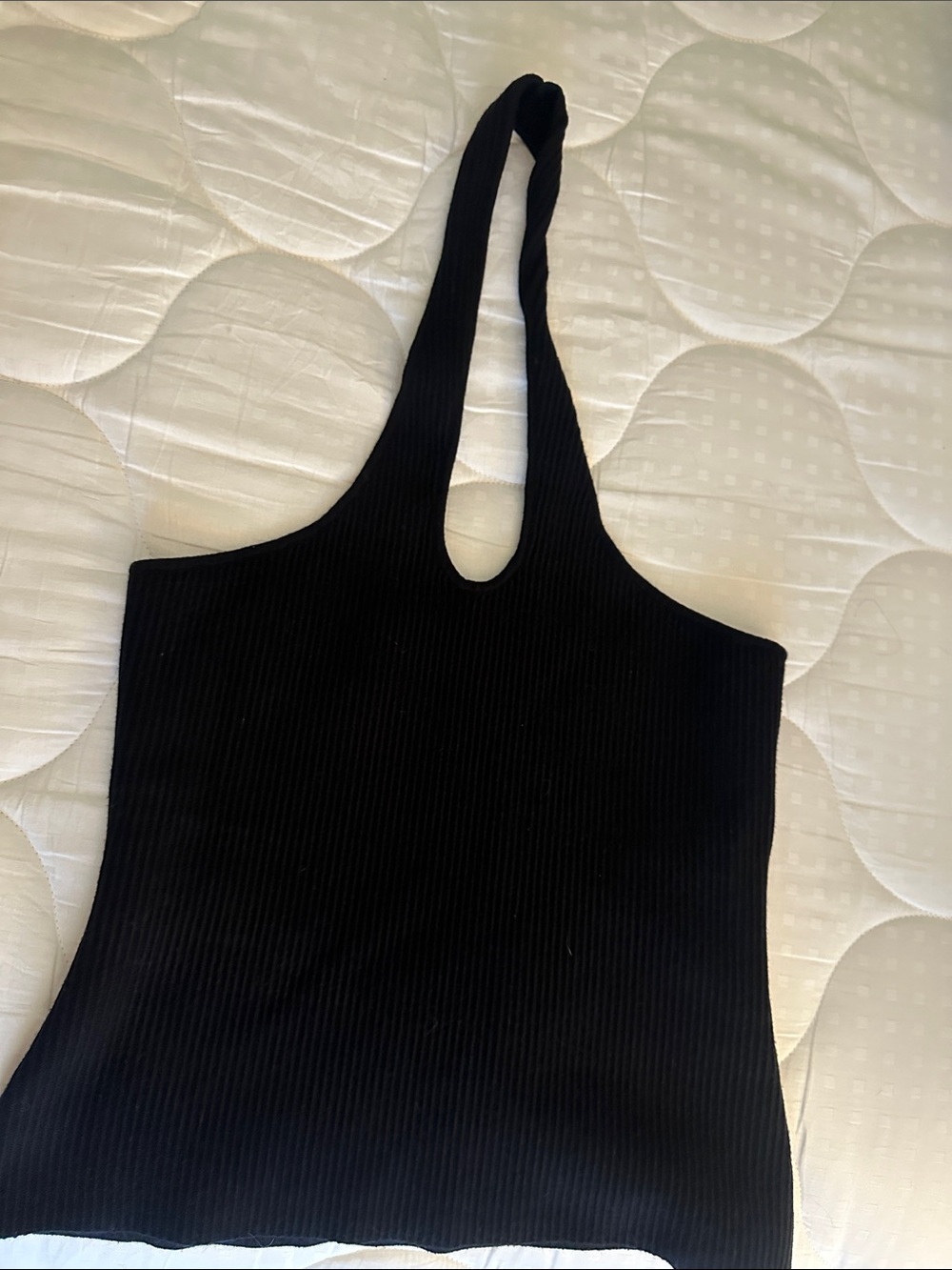 Express Black Ribbed Halter Tank Top